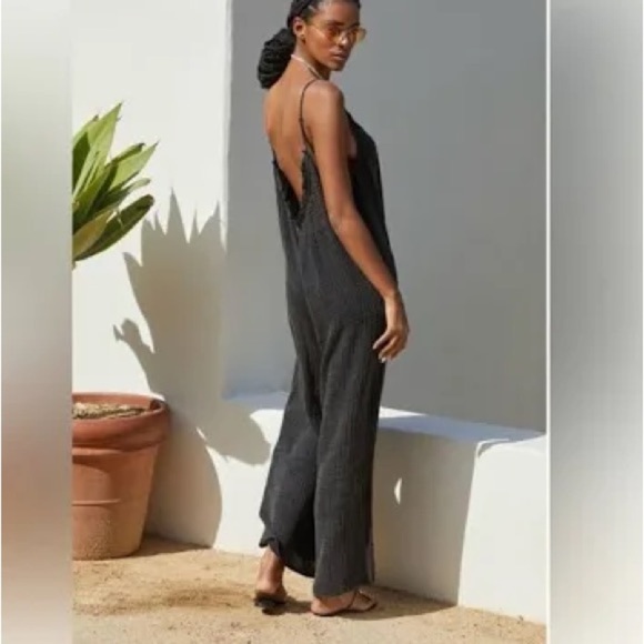 Anthropologie NEW The Malika Gauze Jumpsuit SZ S Ivory beach vacation comfy - Picture 3 of 7